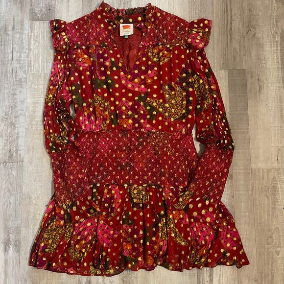 FARM Rio Banana Flowers dress size Large *missing beaded tie* - Picture 12 of 16